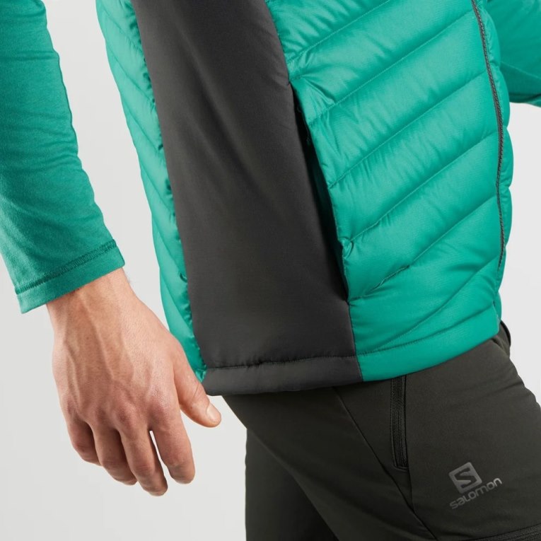 Green Salomon Essential Xwarm Down Men's Insulated Vests | IE RP5938